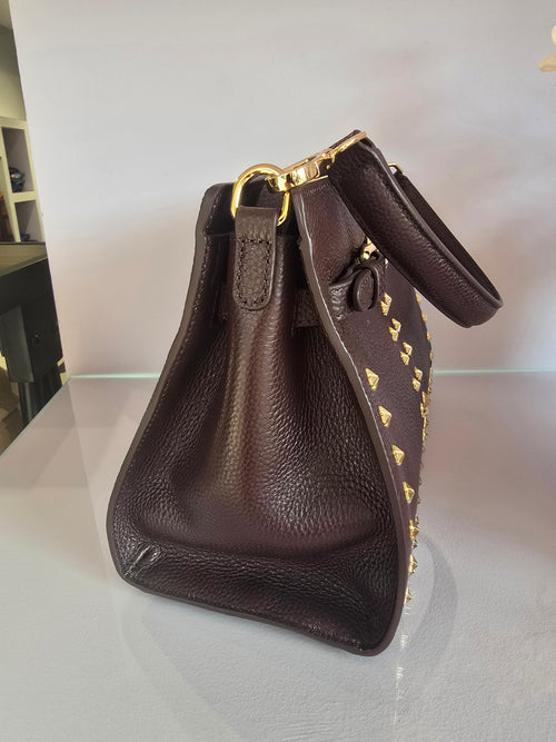 Shopper bag frivolous leather la carrie Dark Brown