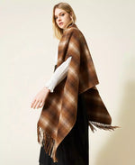 Twinset Poncho in misto lana double check