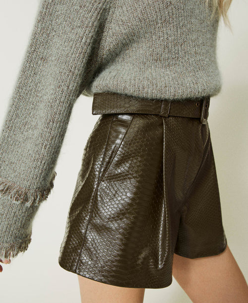 Shorts con texture animalier