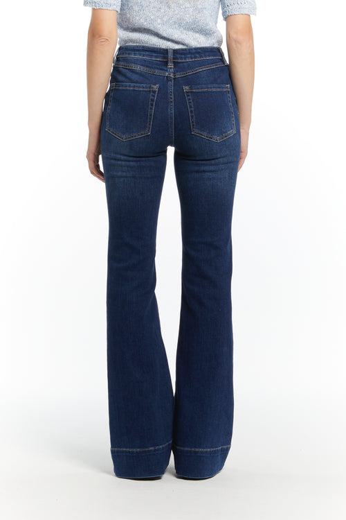 Jeans donna blu modello a zampa