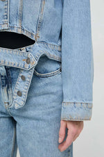 Twinset giacca di jeans donna colore blu