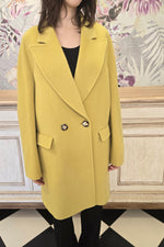 Cappotto Chiarulli verde lime Model Sibilla