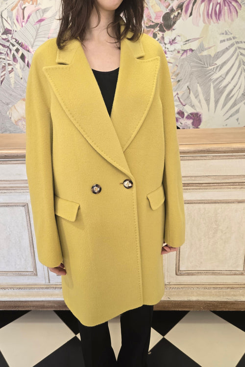 Cappotto Chiarulli verde lime Model Sibilla